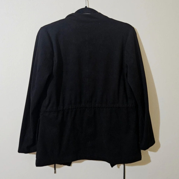BLANK NYC Faux Suede Draped Moto Cardigan - Picture 2 of 6